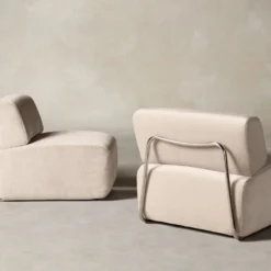 The Miles Modular Chair - Deep Pile Mohair Limestone