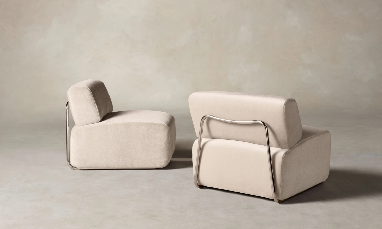 The Miles Modular Chair - Deep Pile Mohair Limestone 1 The Miles Modular Chair - Deep Pile Mohair Limestone