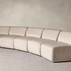 The Miles Modular Sectional - Deep Pile Mohair Limestone