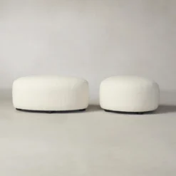 The Chelsea Ottoman - Italian Bouclé White -Venetian Store chelsea ottoman italian boucl white charcoal full set2.0 scaled