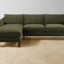 The Crosby Sectional - Performance Velvet Olive -Venetian Store crosby chaise sectional performance velvet olive coffee l2.0 scaled