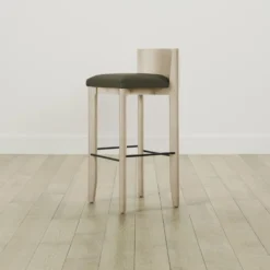 The Delancey Bar & Counter Stool - Pebbled Leather Truffle 11 The Delancey Bar & Counter Stool - Pebbled Leather Truffle -Venetian Store delancey bar and counter stool pebbled leather truffle whitewash2.0 scaled