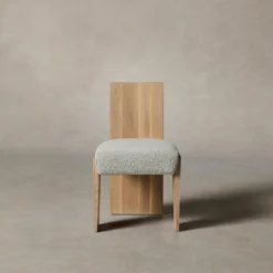 The Garrett Dining Chair - Woolen Bouclé Cliff