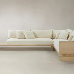 The Muir Sectional - Performance Linen Weave Flour