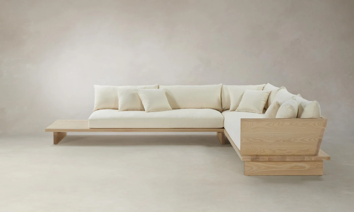 The Muir Sectional - Performance Linen Weave Flour 1 The Muir Sectional - Performance Linen Weave Flour