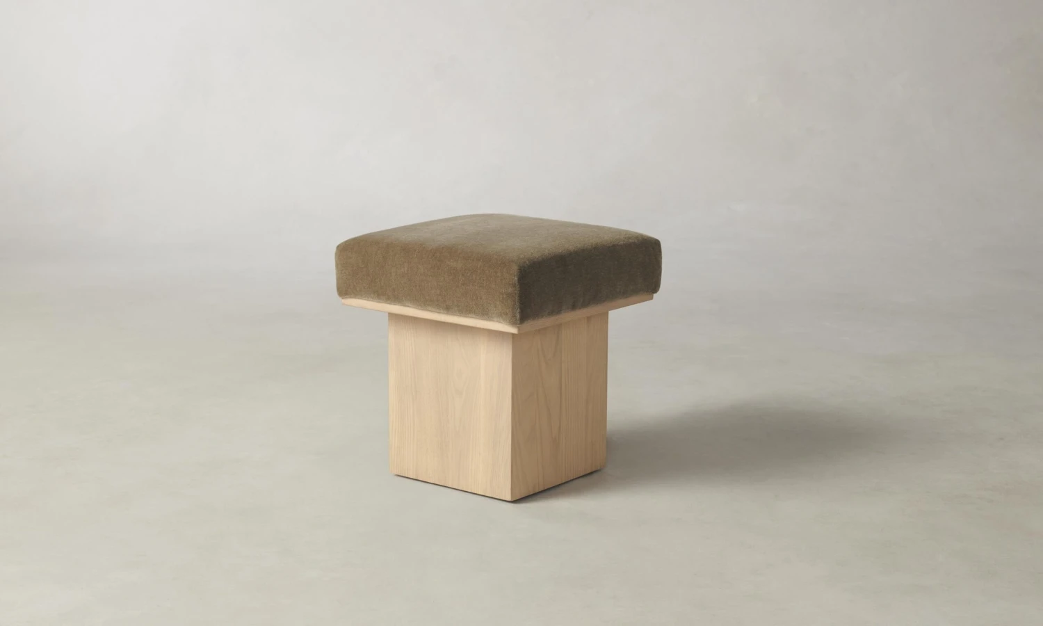 The Mulberry Ottoman - Mohair Mink 1 The Mulberry Ottoman - Mohair Mink