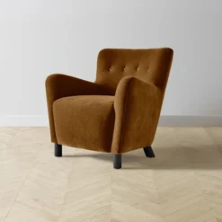 The Perry Chair - Mohair Brown Sugar -Venetian Store perry chair mohair brown sugar charcoal2.0 scaled
