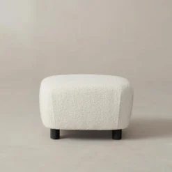 The Perry Ottoman - Italian Bouclé White -Venetian Store perry ottoman italian boucl white charcoal2.0 scaled