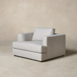 The Varick Chair-and-a-Half - Italian Brushed Wool Moon