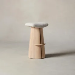 The Weston Bar & Counter Stool - Italian Bouclé Fossil