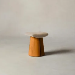 The Weston Stool - Mohair Almond -Venetian Store weston stool mohair almond golden oiled oak2.0 2672c123 f155 4afb 8f39 5b4a47fd466b scaled