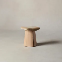 The Weston Stool - Mohair Almond